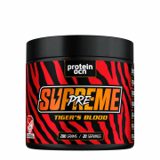 Protein Ocean  Supreme Tiger’s Blood Pre-Workout kırmızı siyah tasarımlı yüksek performans antrenman öncesi ürünü